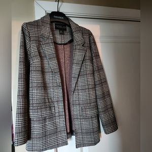 Rachel Zoe houndstooth and plaid blazer.
